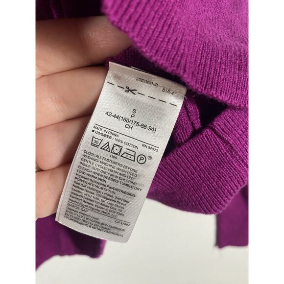 Gap Cardigan Sweater Size Small Purple Pink Button Up Womens Cotton Twee Preppy - Picture 7 of 10